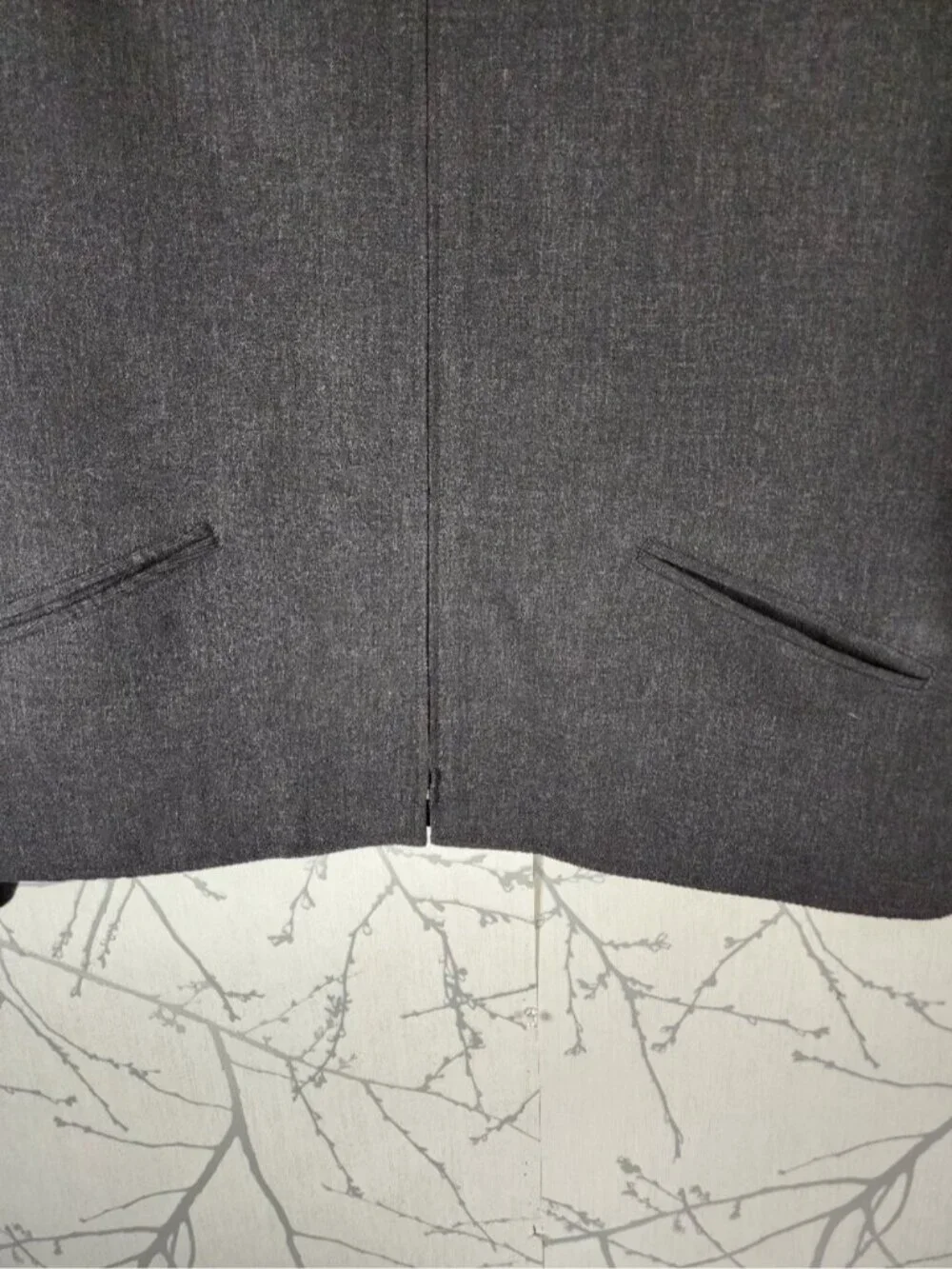 Lauren Ralph Lauren Gray Worsted Wool Full Zip High Neck Jacket
